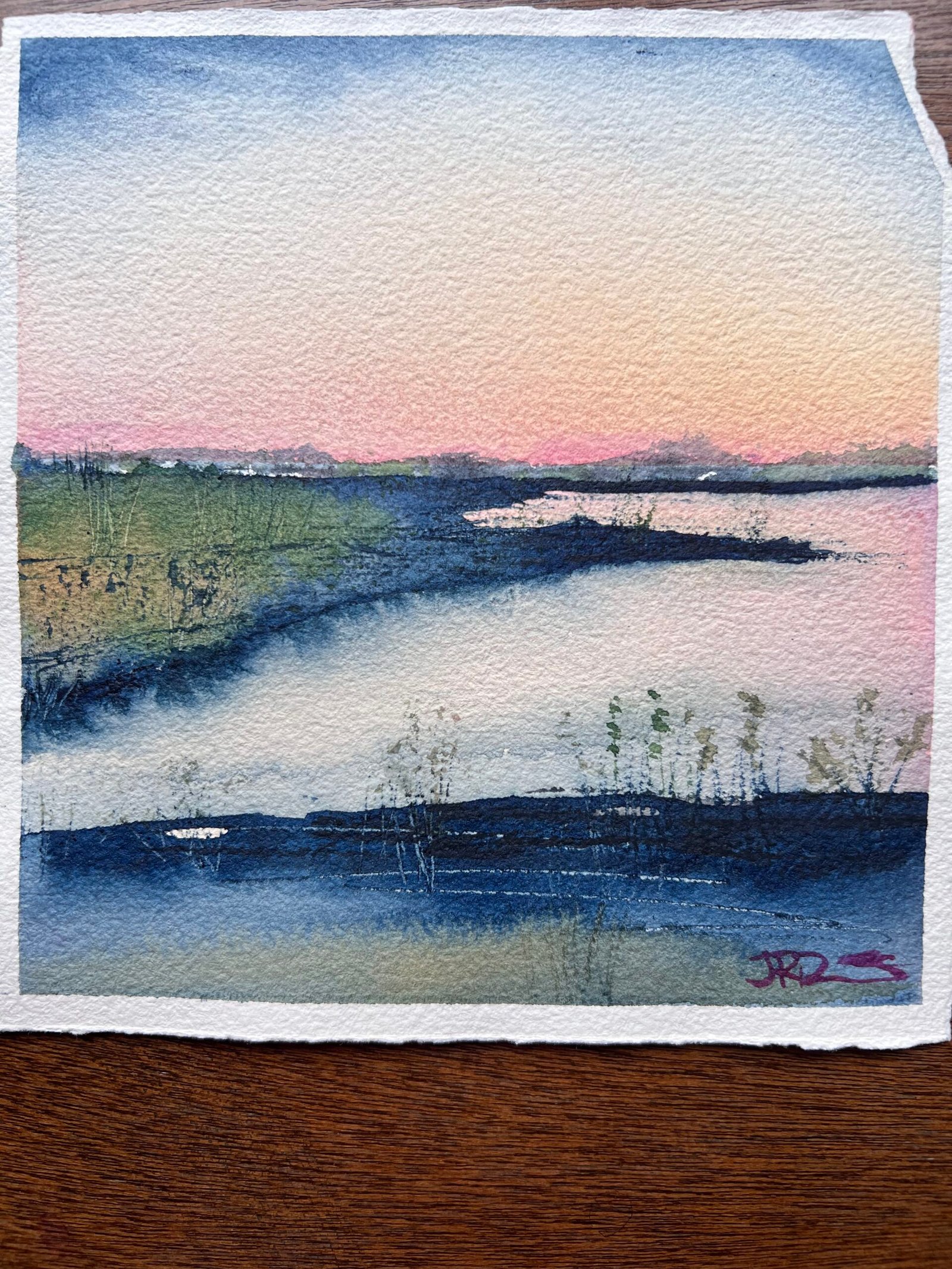 Headland, 8×8 watercolor