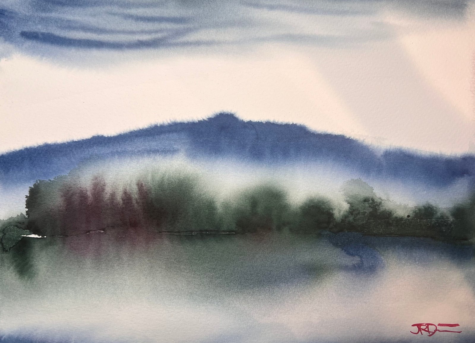 Mountain lake, 12x 16 watercolor