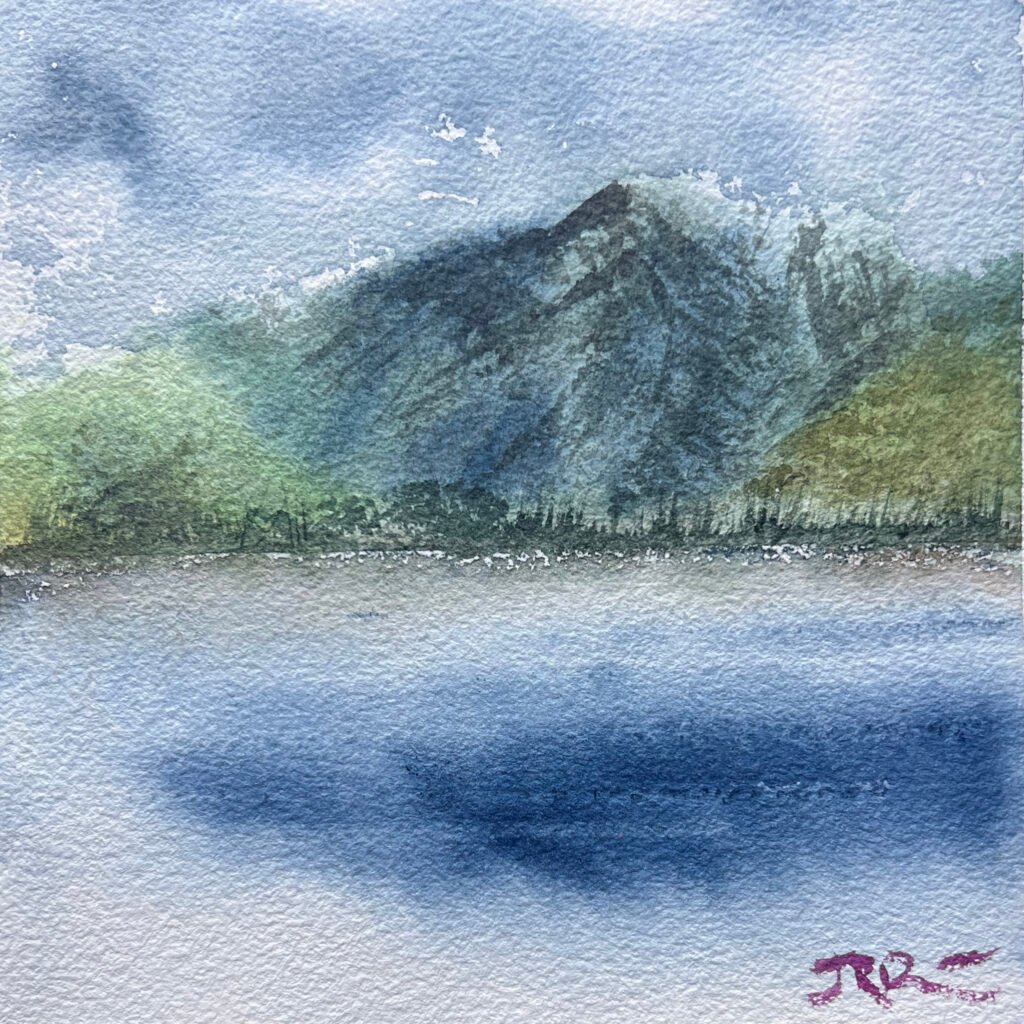 Mountain, 8x8 watercolor